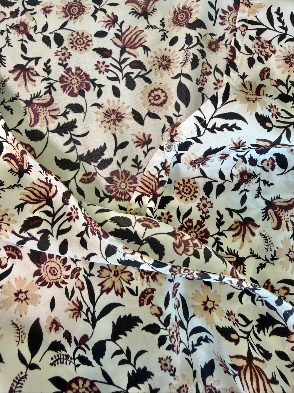ANN TAYLOR Floral Peplum Blouse Wrap Surplice Flutter Sleeve XL - Picture 7 of 10